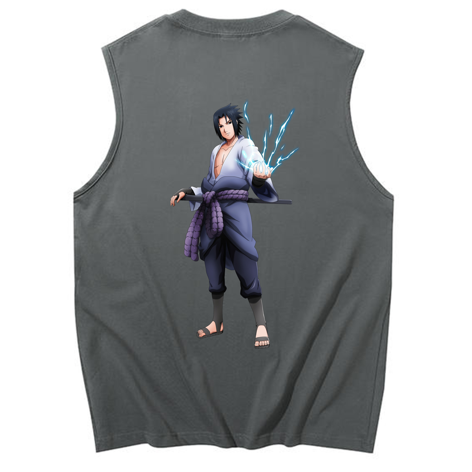 （画像用） NARUTO -ナルト- うちは サスケ Uchiha Sasuke コットン100％タンクトップ（背面プリント）